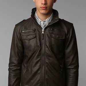 Charles & 1/2 faux leather moto jacket